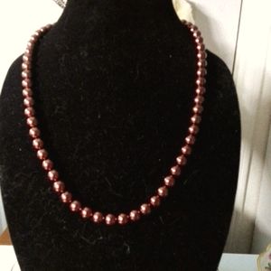 Brown Faux Pearl Necklace